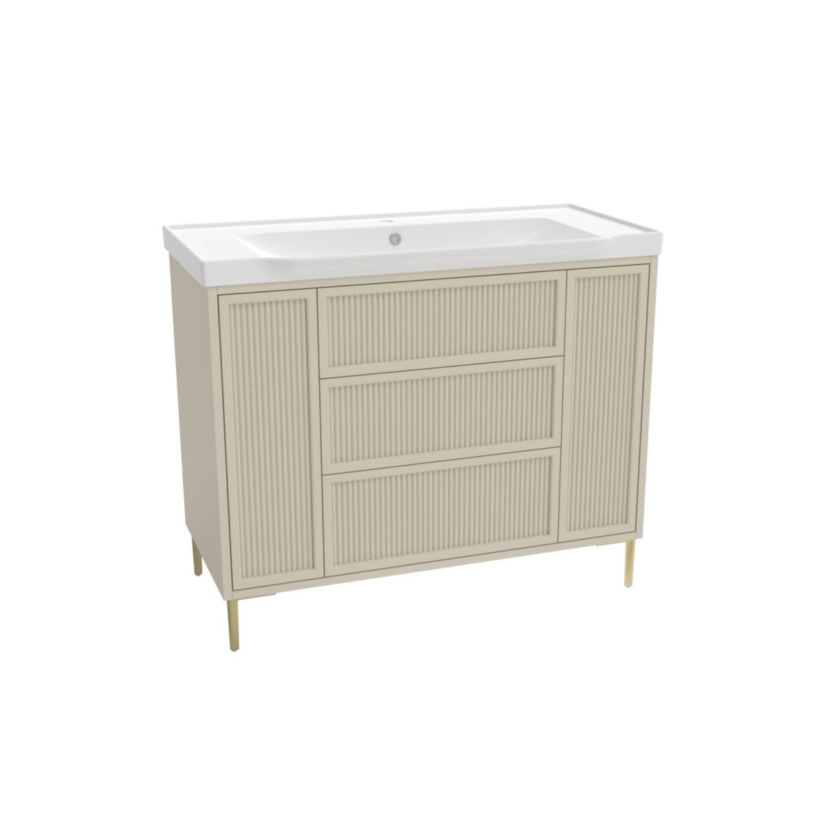 1000 Freestanding Fluted Cabinet & Basin Stone - Image 1