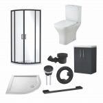 Boreal 500 Black Shower Enclosure Bathroom Suite
