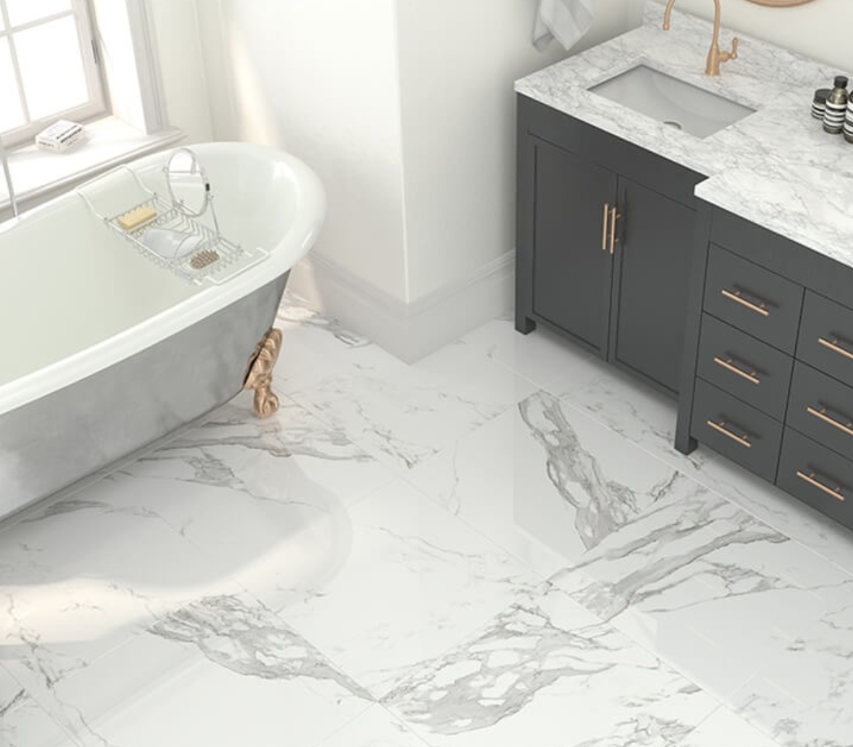 12 Eternal Gloss White Polished Porcelain Floor Tiles 60 x 120 CM - Image 1