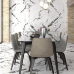 Panda Marble Gloss White Porcelain Floor Tiles 60 x 120 CM