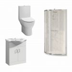 Velour 500mm Gloss White Vanity & Chrome Quadrant