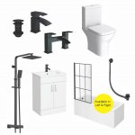 Vermont Matt Black Complete Bathroom Set