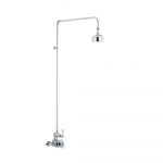 Twin Thermostatic Shower Valve & Rigid Riser Chrome