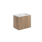 600 Cabinet with Fluted Door with White Basin - 580w x 500h x 389d