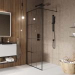 Grid Wetroom Panel - 700 - Black
