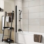 Single Panel Bath Screen 1500 x 800 Black Finish