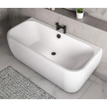 Thin Edge D-Shape Back to Wall Bath 1600 x 800