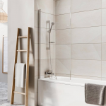 Single Panel Bath Screen 1500 x 800 Chrome Finish