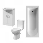 Single Ended Bath 1700mm x 700mm  With 550mm Vanity, Pan and Cistern