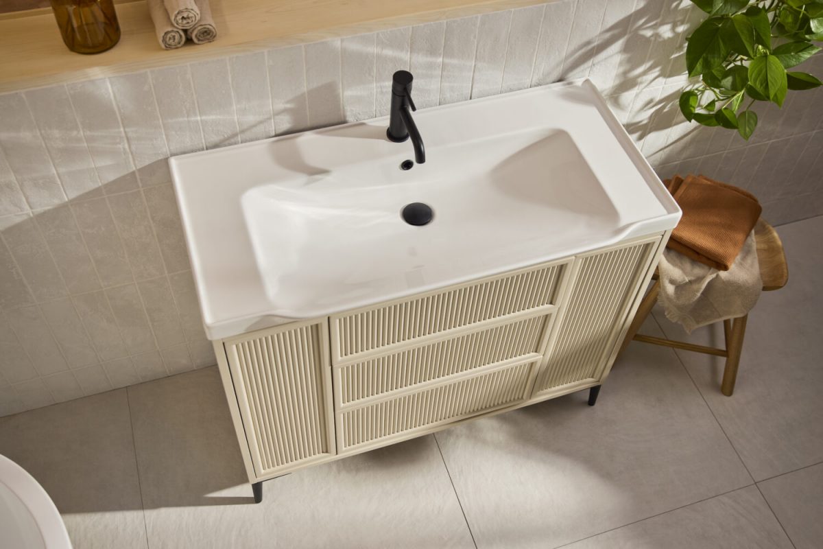 1000 Freestanding Fluted Cabinet & Basin Stone - Image 3