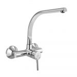 Jaquar Single Lever Sink Mixer with Swinging Spout on Upper Side, Wall Mounted