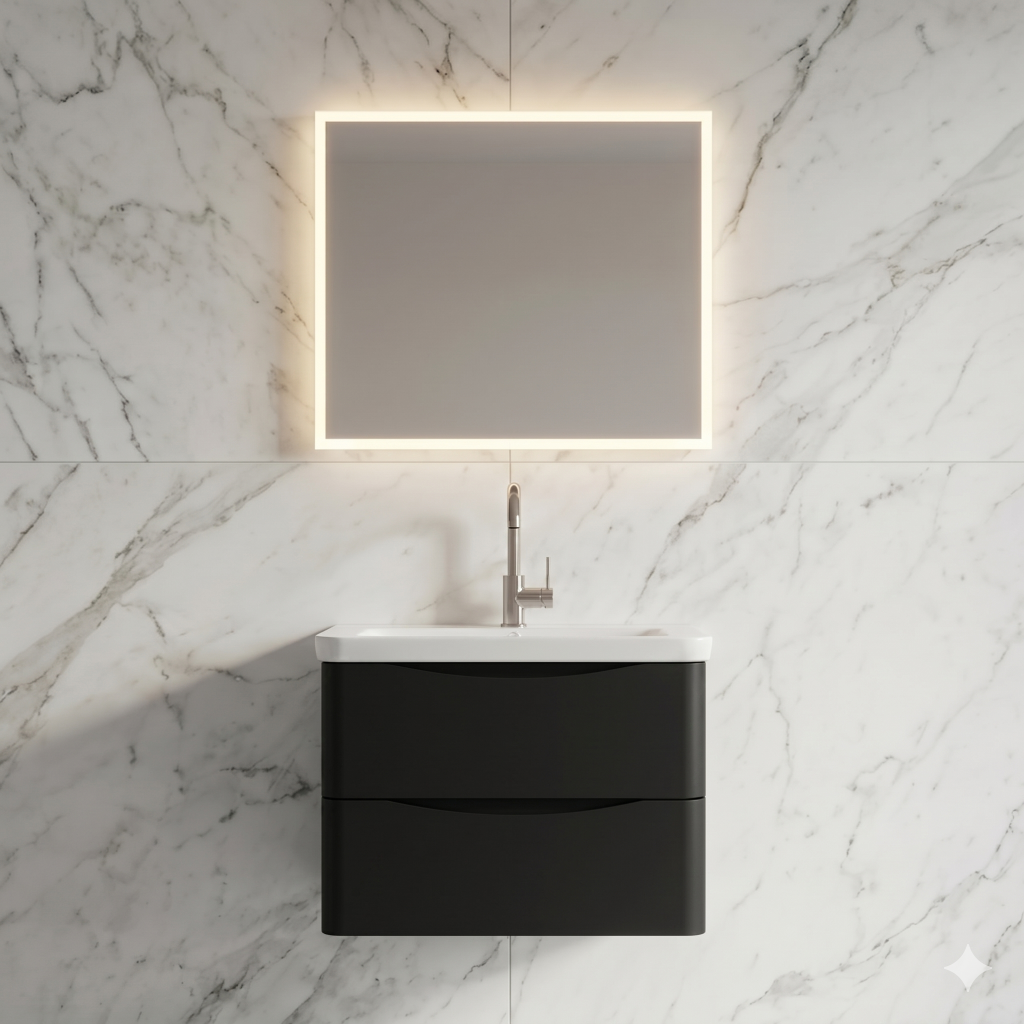 Gemini_Generated_Image_fko5u6fko5u6fko5 Elsa 500 Wall Hung Vanity Units Double Drawer with Basin - Image 1