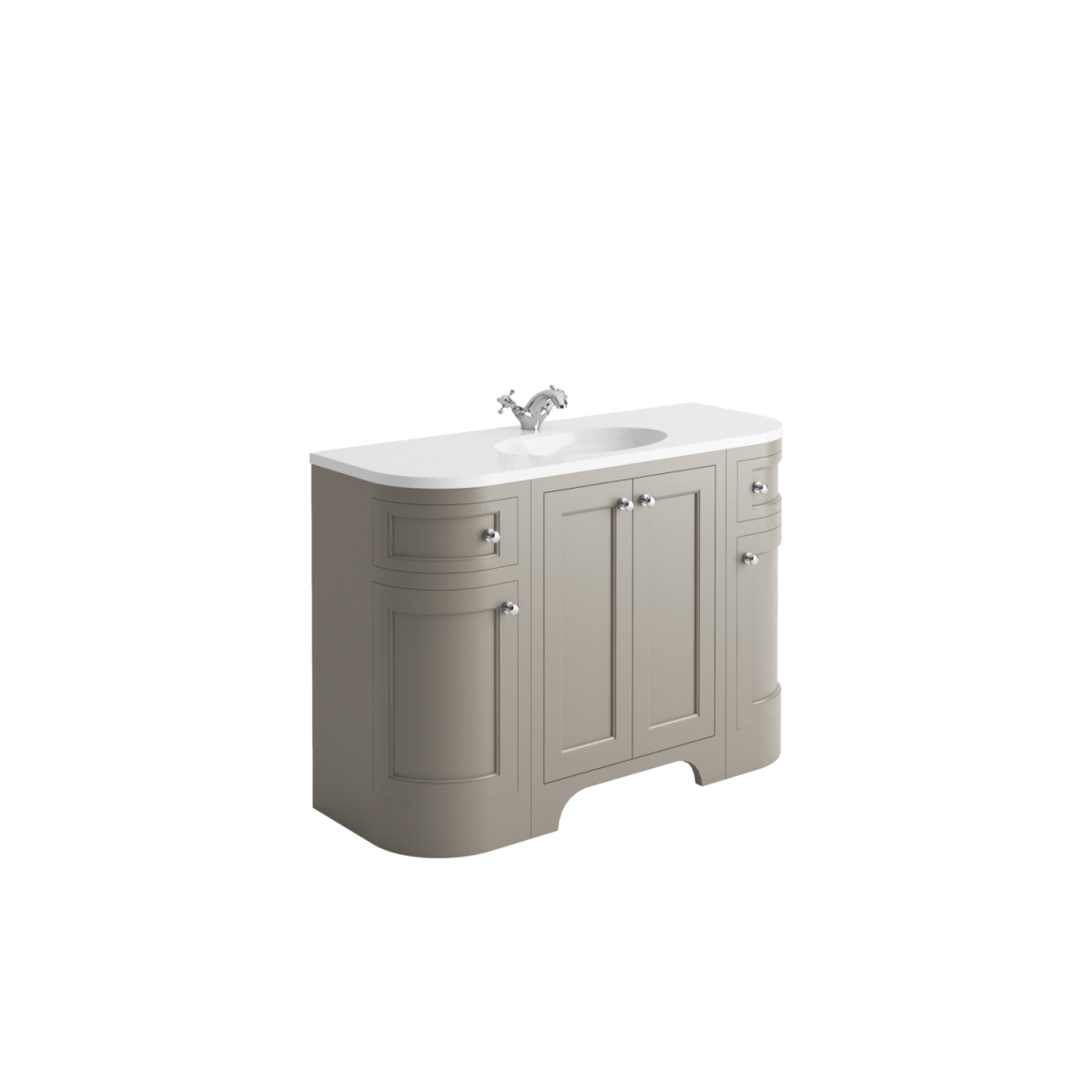 Wick 1200 Curved Floor Cabinet & Basin - Image 1