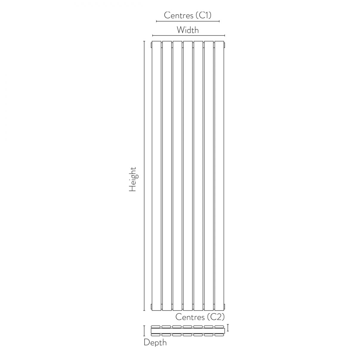 Leicester Towel Radiators Double Athracite Towel Rail 1800h x 408w x 69d mm - Image 5