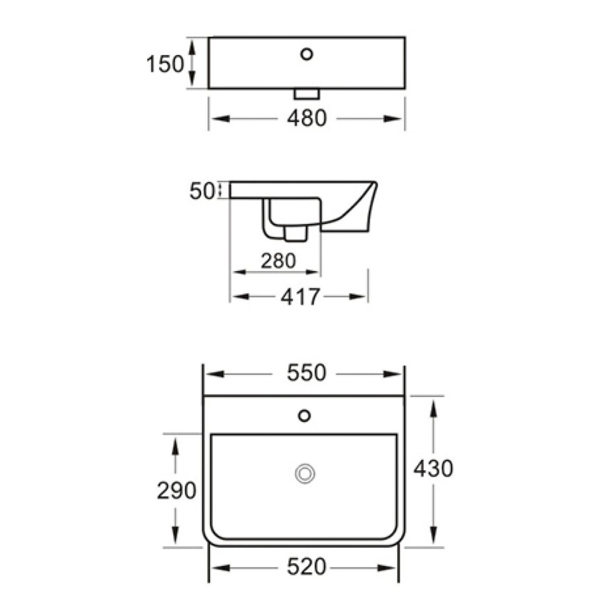 Silo Semi Recessed Basin Square - Image 3