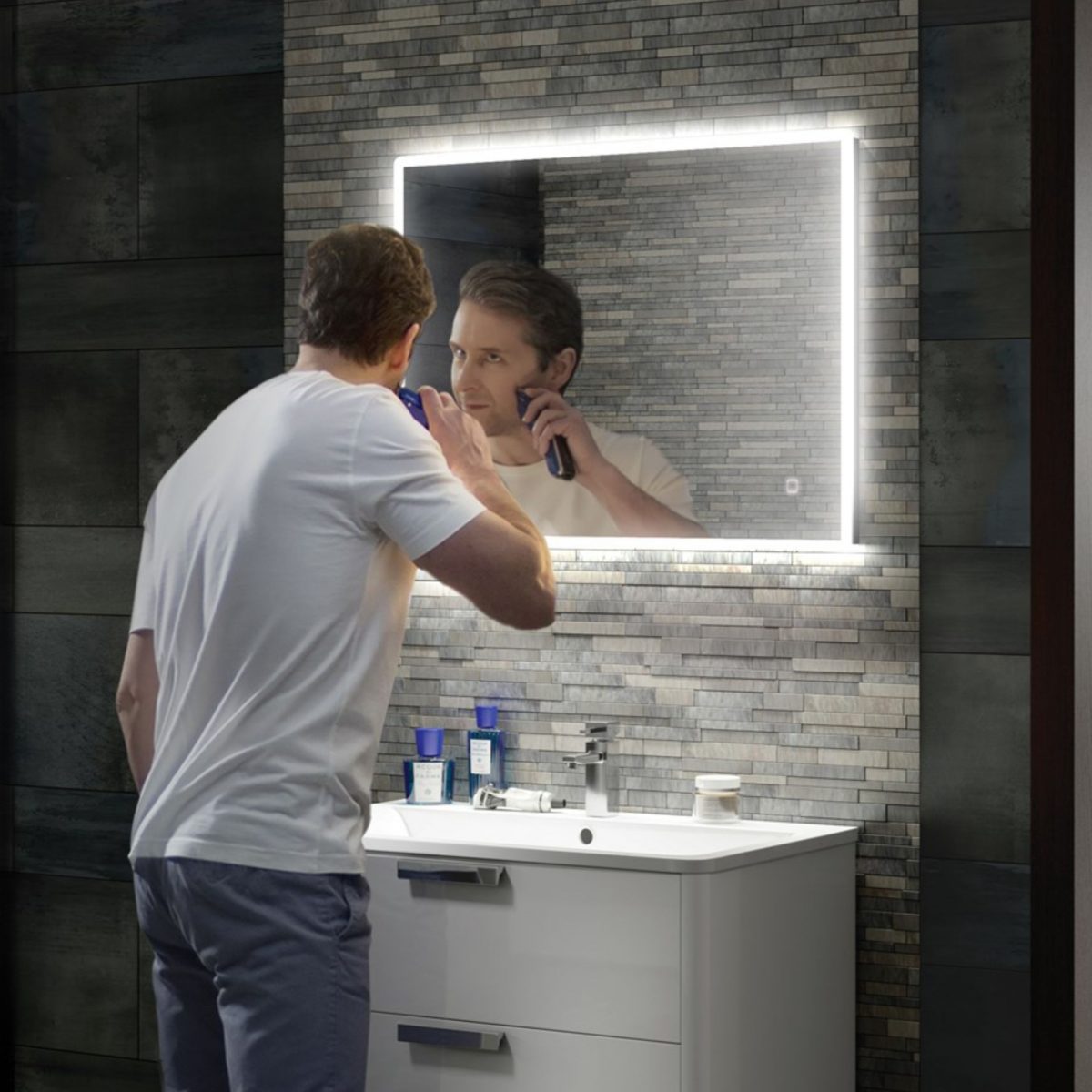 Lyra LED Mirrors with Charging Socket - Image 1