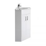 Mayfer Floor Standing 2 Door Corner Vanity Unit with Ceramic Basin