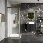 S6 Brushed Brass Pivot Door 900