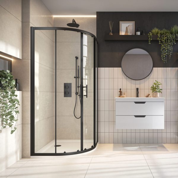 Black Double Door Quadrant 900×900