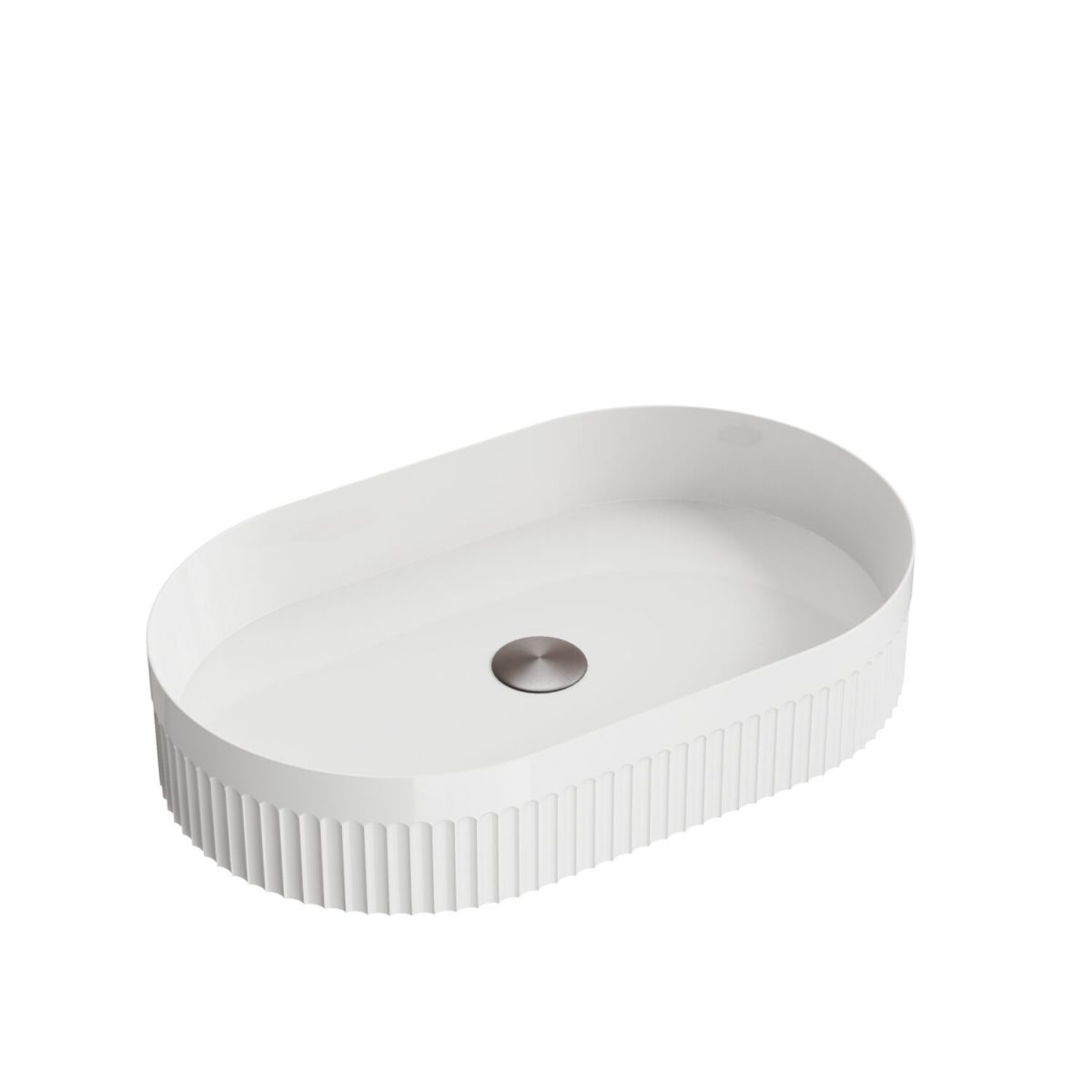 Orce Fluted Oval Countertop Basin - Image 1