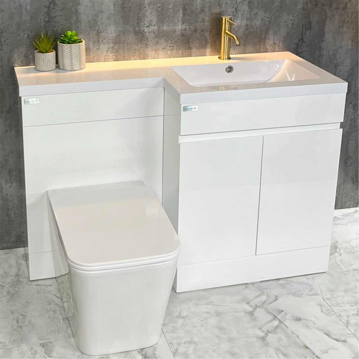 Vale 1100 Vanity Unit & Back to Wall with Basin Right - Image 1