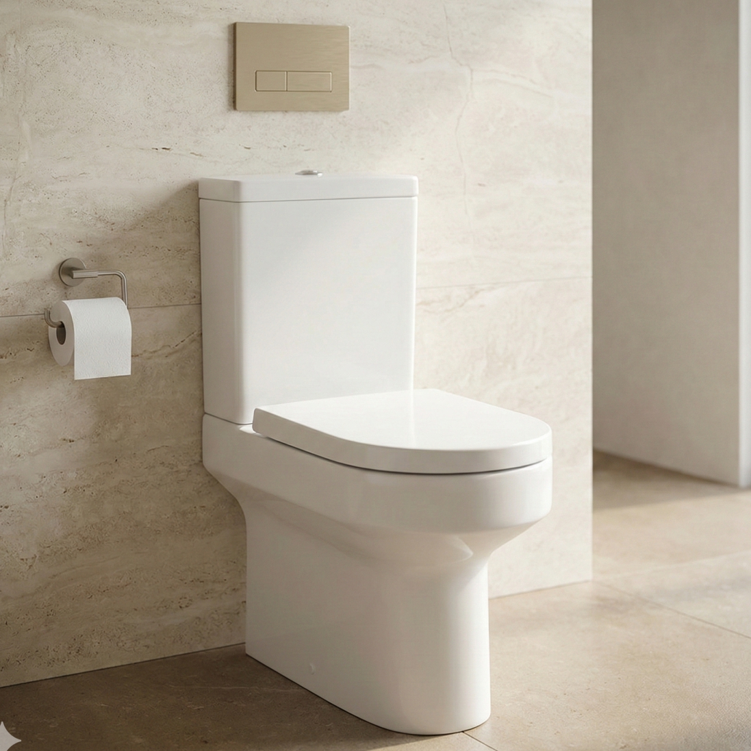toilet 5 Surge Rimless Closed Back Pan Wrap Over Seat & Cistern - Image 1